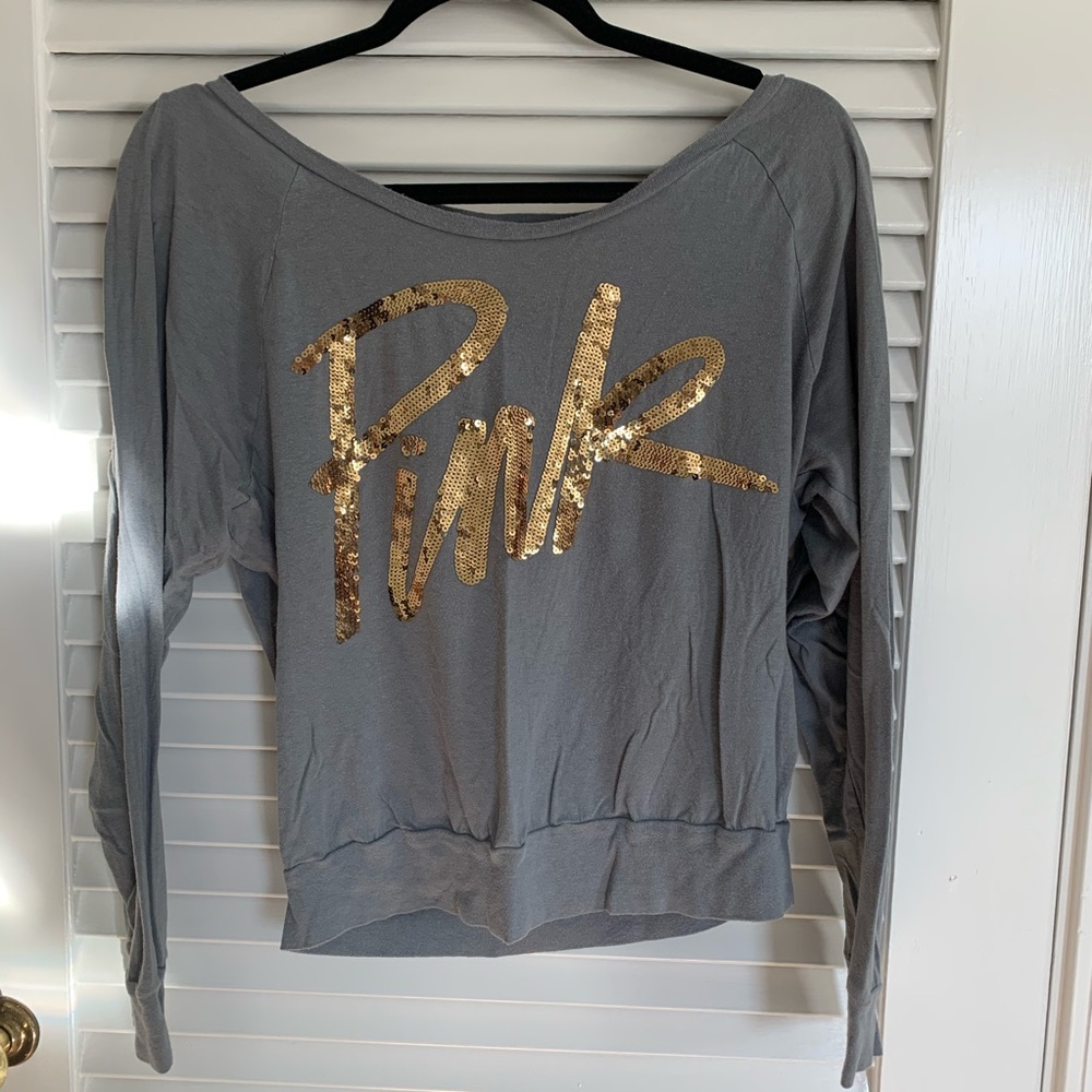 PINK long sleeve sequined shirt